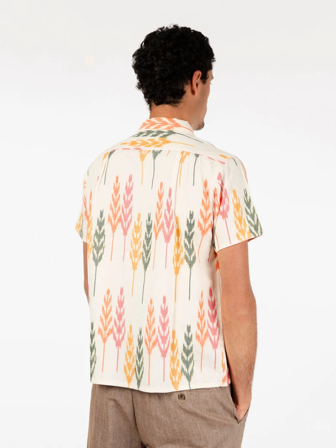 Camicia Chintan ikat off white / multicolor