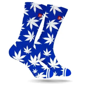 DODGER BLUE WEED MARIJUANA STONER SOCKS