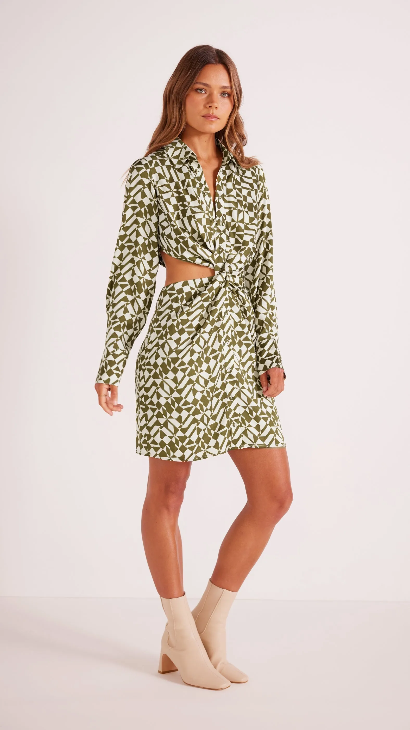 Flynn Twist Shirt Dress