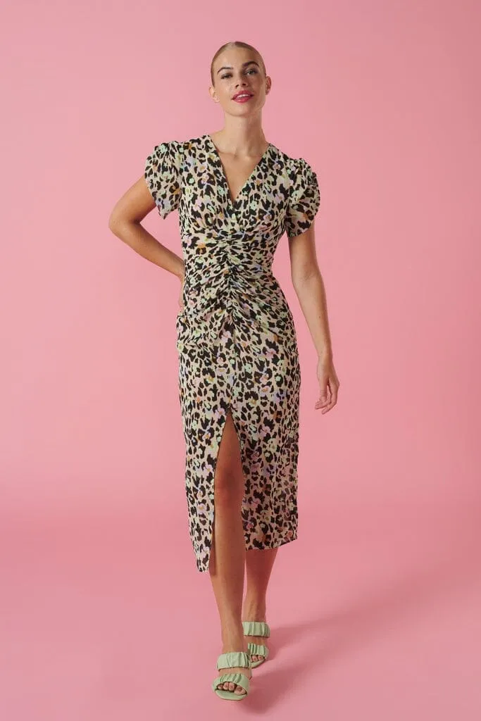 MADDIE RUCHED LEOPARD DRESS