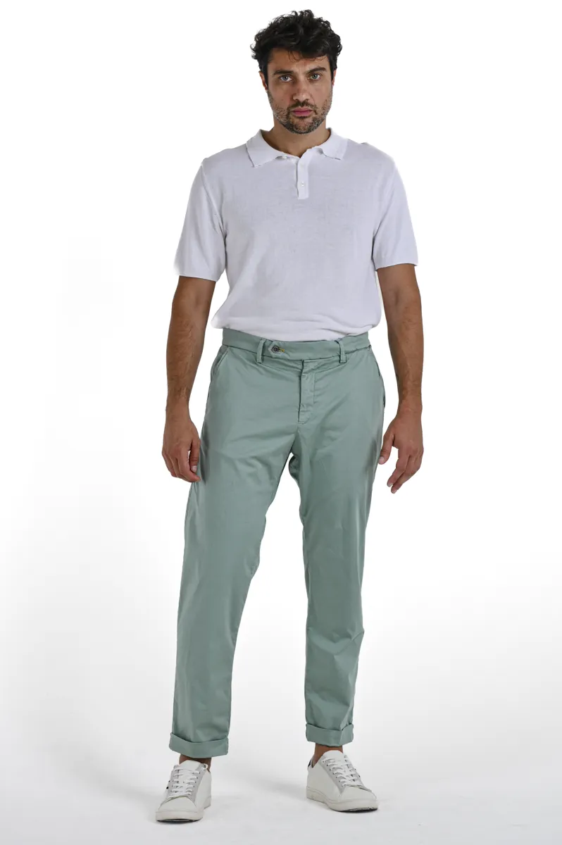 Pantaloni classici slim Racket Maribor Verde Acqua SS24