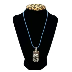 SOFFER ARI Sterling Silver 4-Skull Pendant Necklace